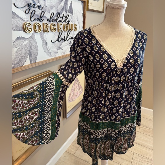 Umgee Dresses & Skirts - UMGEE Bohemian Bell Sleeve Blouse or Dress